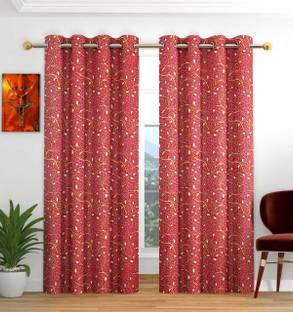 croox 152 cm (5 ft) Window Polyester Semi Transparent Curtain (Pack Of 2)
