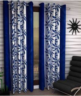 RAEXBE 213 cm (7 ft) Polyester Semi Transparent Door Curtain (Pack Of 2)