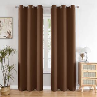 HOMEMONDE 274.32 cm (9 ft) Polyester Blackout Long Door Curtain (Pack Of 2)