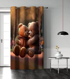 PIYU HOME FURNISHINGS 213 cm (7 ft) Door Polyester Room Darkening Curtain Single Curtain