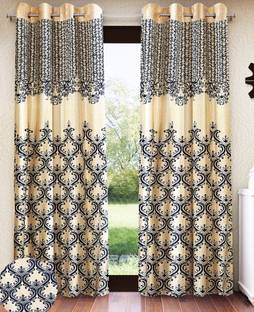 Home Sizzler 213 cm (7 ft) Door Polyester Semi Transparent Curtain (Pack Of 2)