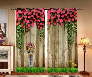Pvr Fashion 215 cm (7 ft) Polyester Blackout Door Curtain (Pack Of 2)