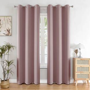 HOMEMONDE 213.36 cm (7 ft) Door Polyester Blackout Curtain (Pack Of 2)