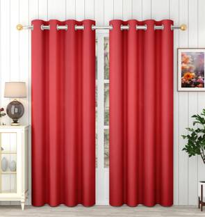 Panipat Textile Hub 274 cm (9 ft) Long Door Polyester Blackout Curtain (Pack Of 2)
