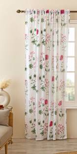 HOMEMONDE 213 cm (7 ft) Door Cotton Transparent Curtain Single Curtain