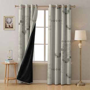 SPACES DRAPE STORY 213 cm (7 ft) Polyester Blackout Door Curtain (Pack Of 2)