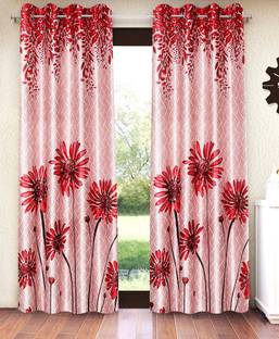 Home Sizzler 153 cm (5 ft) Polyester Semi Transparent Window Curtain (Pack Of 2)