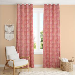 Vendola 213.36 cm (7 ft) Cotton Blackout Door Curtain (Pack Of 2)