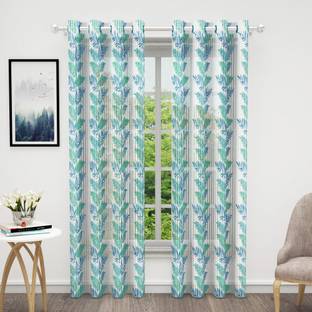 Bedspun 215 cm (7 ft) Polyester Semi Transparent Door Curtain (Pack Of 2)
