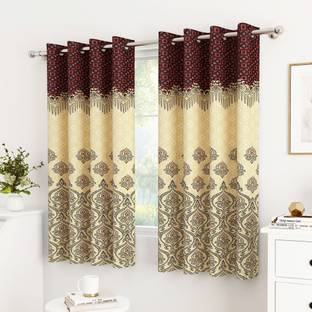 Story@home 152 cm (5 ft) Window Polyester Semi Transparent Curtain (Pack Of 2)