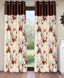 Fashion String 153 cm (5 ft) Polyester Semi Transparent Window Curtain (Pack Of 2)