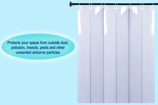 The Furnishing Tree 168 cm (6 ft) Door PVC Transparent Curtain (Pack Of 2)