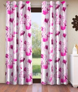 Home Sizzler 213 cm (7 ft) Polyester Semi Transparent Door Curtain (Pack Of 2)