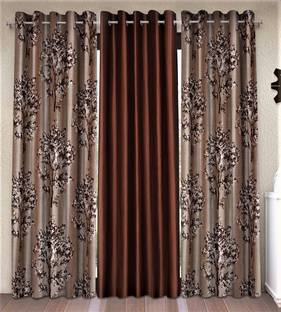 Flipkart SmartBuy 274 cm (9 ft) Long Door Polyester Semi Transparent Curtain (Pack Of 3)