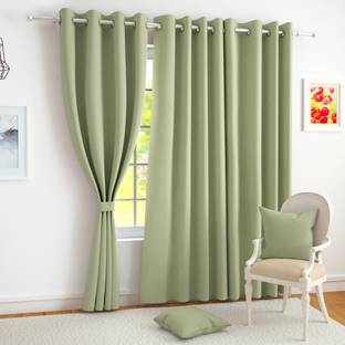 Story@home 152 cm (5 ft) Polyester, Silk Blackout Window Curtain (Pack Of 2)