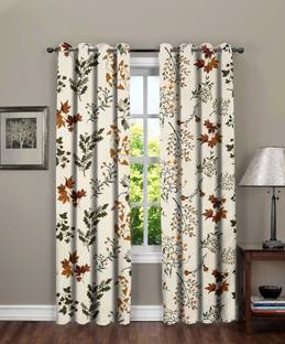 RRC 274 cm (9 ft) Polycotton Room Darkening Long Door Curtain (Pack Of 2)