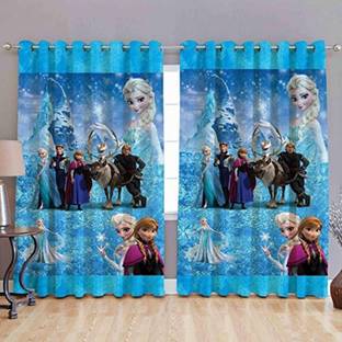 BELLA TRUE 213.36 cm (7 ft) Polyester Blackout Door Curtain (Pack Of 2)