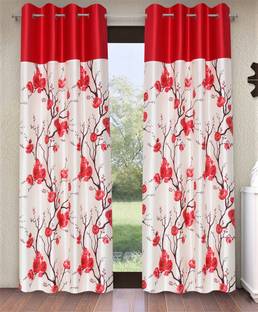 Fashion String 274 cm (9 ft) Polyester Semi Transparent Long Door Curtain (Pack Of 2)