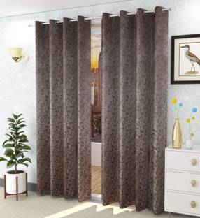 Rashee Creations 274 cm (9 ft) Long Door Velvet Room Darkening Curtain (Pack Of 2)