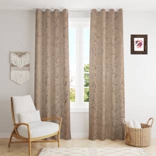 Kraftiq Homes 274 cm (9 ft) Polyester Blackout Long Door Curtain (Pack Of 4)