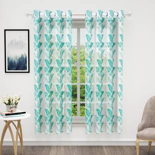 Bedspun 152 cm (5 ft) Polyester Semi Transparent Window Curtain (Pack Of 2)