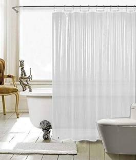 Glassiano 274.32 cm (9 ft) Shower PVC Transparent Curtain Single Curtain