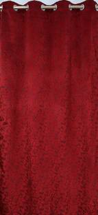 Kraftiq Homes 274 cm (9 ft) Velvet Room Darkening Long Door Curtain Single Curtain