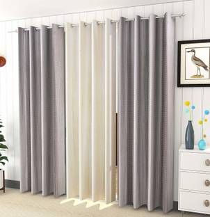 Brand Roots 153 cm (5 ft) Window Polyester Room Darkening Curtain (Pack Of 3)