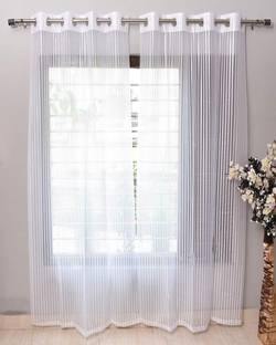BELLA TRUE 152 cm (5 ft) Net Transparent Window Curtain (Pack Of 2)