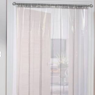 The Furnishing Tree 366 cm (12 ft) PVC Transparent Door Curtain (Pack Of 2)