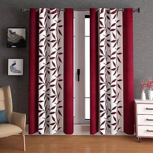Anjani fashion 213 cm (7 ft) Polyester Transparent Long Door Curtain (Pack Of 2)