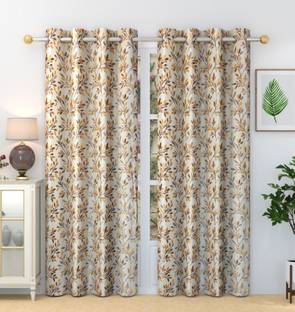 Homefab India 152.4 cm (5 ft) Polyester Semi Transparent Window Curtain (Pack Of 2)