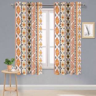BBM 152 cm (5 ft) Cotton Semi Transparent Window Curtain (Pack Of 2)