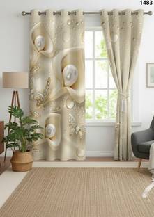 Kuntifashion 153 cm (5 ft) Window Polyester Blackout Curtain (Pack Of 2)