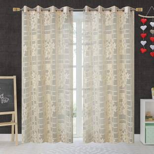 Flipkart SmartBuy 274 cm (9 ft) Net Transparent Long Door Curtain (Pack Of 2)
