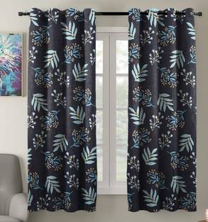 RRC 152 cm (5 ft) Polycotton Room Darkening Window Curtain (Pack Of 2)