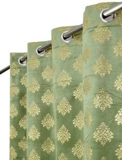 VELOURA 243.84 cm (8 ft) Shower Velvet Room Darkening Curtain (Pack Of 2)