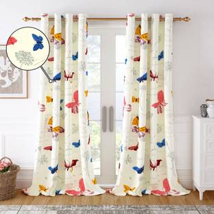 Story@home 275 cm (9 ft) Long Door Cotton Room Darkening Curtain (Pack Of 2)