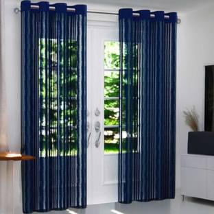DTODEXPRESS 213.3 cm (7 ft) Net Transparent Door Curtain (Pack Of 2)