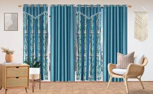 Home Edge 274 cm (9 ft) Polyester Room Darkening Long Door Curtain (Pack Of 4)