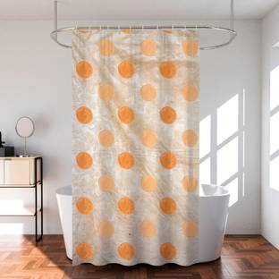 KUBER INDUSTRIES 214 cm (7 ft) PVC Semi Transparent Shower Curtain Single Curtain