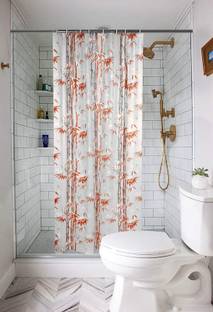 STYLZI 152.4 cm (5 ft) PVC Semi Transparent Shower Curtain Single Curtain