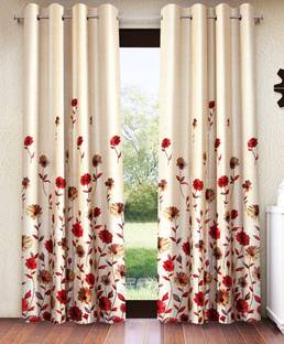 Home Sizzler 274 cm (9 ft) Long Door Polyester Semi Transparent Curtain (Pack Of 2)
