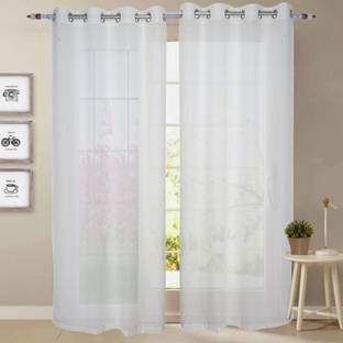 Parda Online 274 cm (9 ft) Net Transparent Long Door Curtain Single Curtain