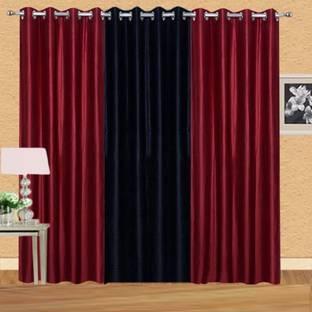 FIRSTLIKE 213.5 cm (7 ft) Polyester Blackout Door Curtain (Pack Of 3)