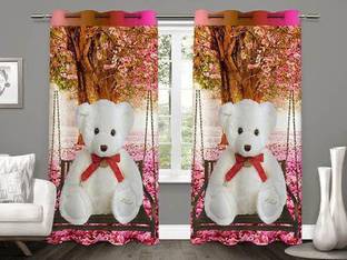 Panipat Traders 213 cm (7 ft) Door Polyester Semi Transparent Curtain (Pack Of 2)