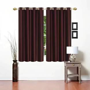 Kanodia Poly Fab 152.4 cm (5 ft) Window Polyester Semi Transparent Curtain (Pack Of 2)