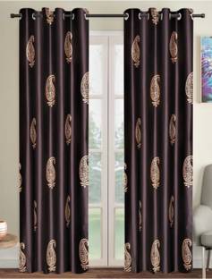 DTODEXPRESS 213.3 cm (7 ft) Polyester Semi Transparent Door Curtain (Pack Of 2)