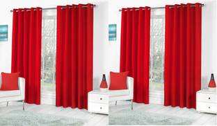 Styletex 213 cm (7 ft) Polyester Semi Transparent Door Curtain (Pack Of 4)