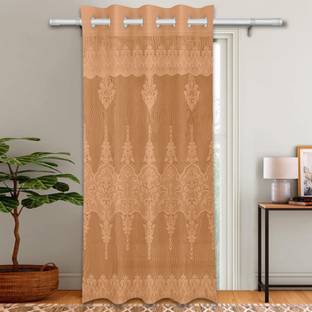 KUBER INDUSTRIES 214 cm (7 ft) Cotton Semi Transparent Door Curtain Single Curtain